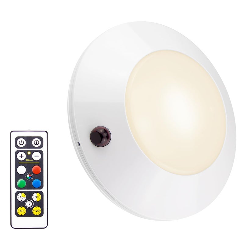BIGLIGHT Color Changing Ceiling Light Battery Operated, Dimmable Shower Light with Timer, Wireless Puck Light Indoor for Entrance Bathroom Stair Wall Hallway Pantry Laundry Closet - Image 1